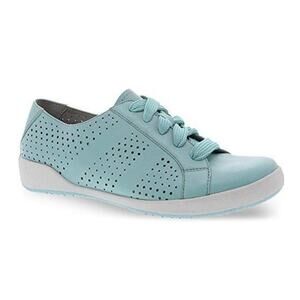 Dansko Orli Perforated Low Top Casual Sneakers Teal Leather Womens EU 41 US 11